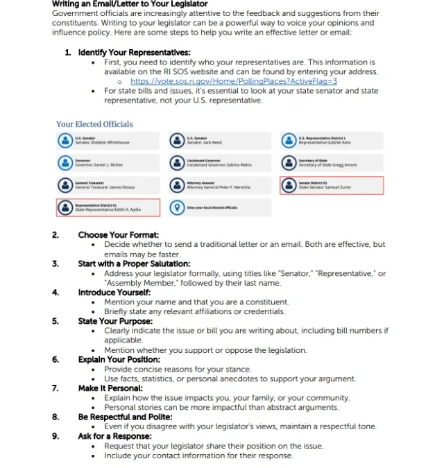 Writing an E-mail or Letter to Your Legislator
