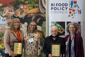 Changemakers Award winners Michelle McGaw and Susan Sosnowski (left and second from right) with RIFPC President Diane Lynch and Executive Director Nessa Richman