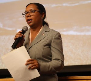 Lt. Governor Sabina Matos gives the plenary address